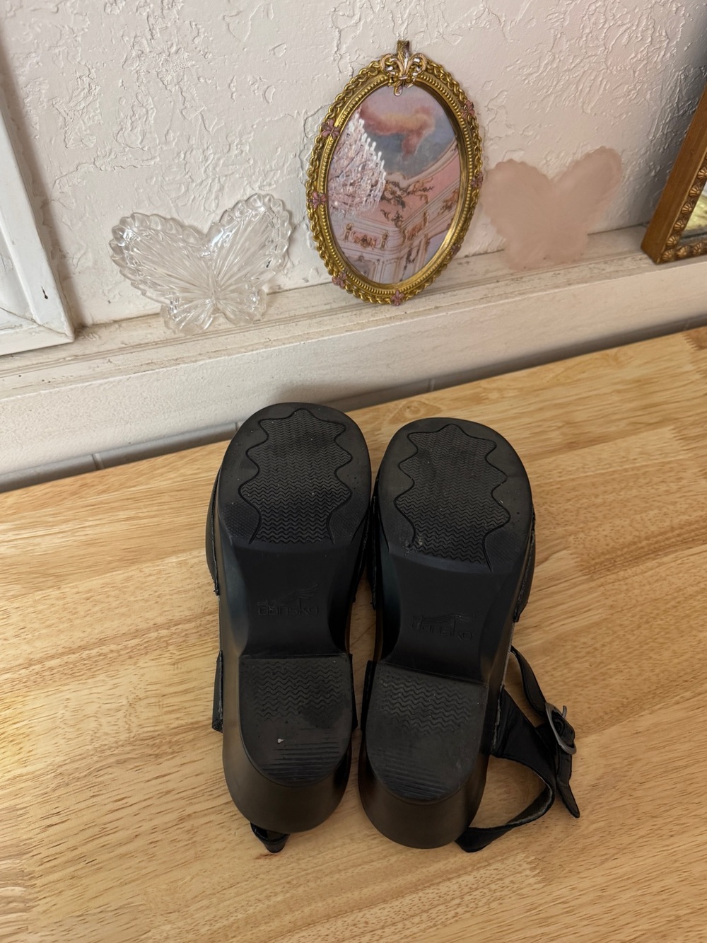 Dansko Black Leather Mary Jane Clogs Comfort Slip-On Shoes EU 39 US 8.5-9 - Picture 6 of 16